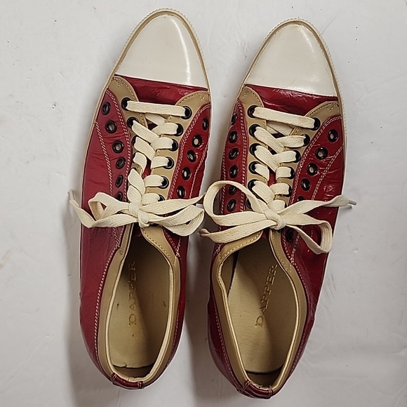 DAPPER Vintage RARE FIND, unique, pointed toe red & tan shoes. RETRO! 50's Sz 41 - Picture 2 of 11